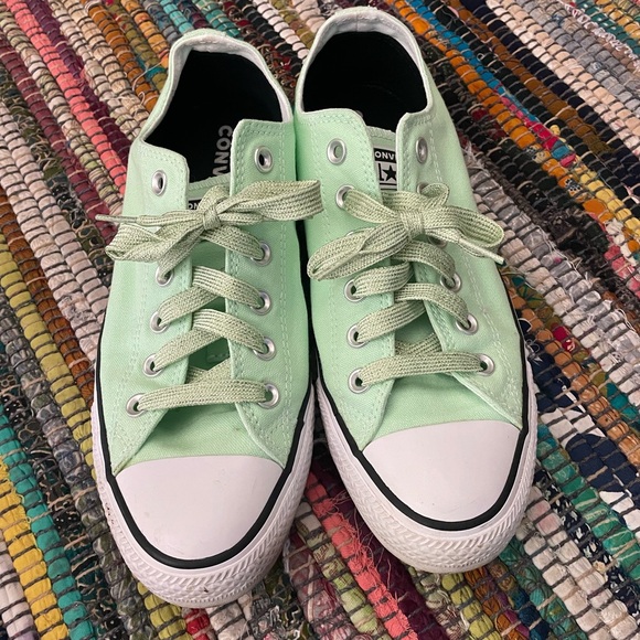 Converse Light Green Low Tops - Picture 1 of 4